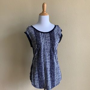 Ann Taylor Loft navy blue XS striped tank EUC